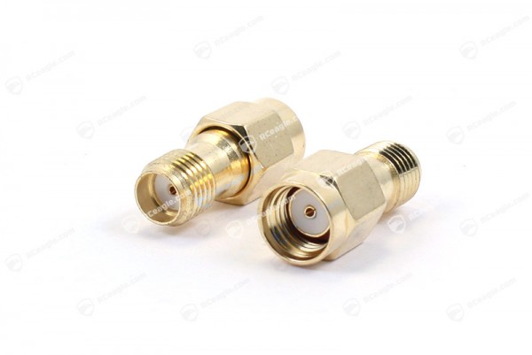 RP-SMA Stecker / SMA Buchse - Adapter Gold für Antennen Jack Plug Connector